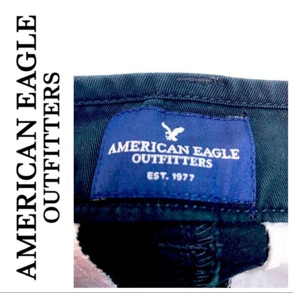 AMERICAN EAGLE BLACK STRETCH TWILL SHORTS - Picture 3 of 6